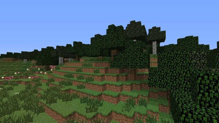 zielony zwykły biom w świecie gry Minecraft